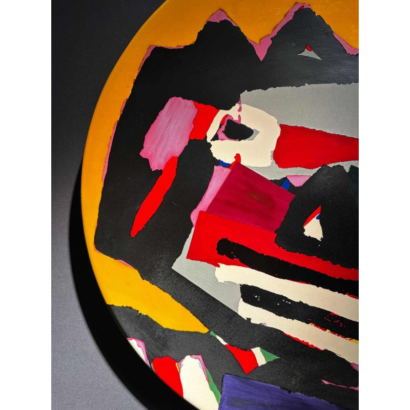 Karel Appel, plat mural décoratif en céramique, mouvement Cobra, numéroté 19/25
