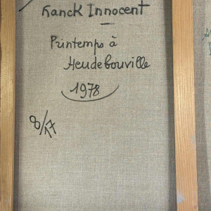 Franck Innocent 'Lente in Heudebouville' post-impressionistische schilderij olieverf op doek, 1978