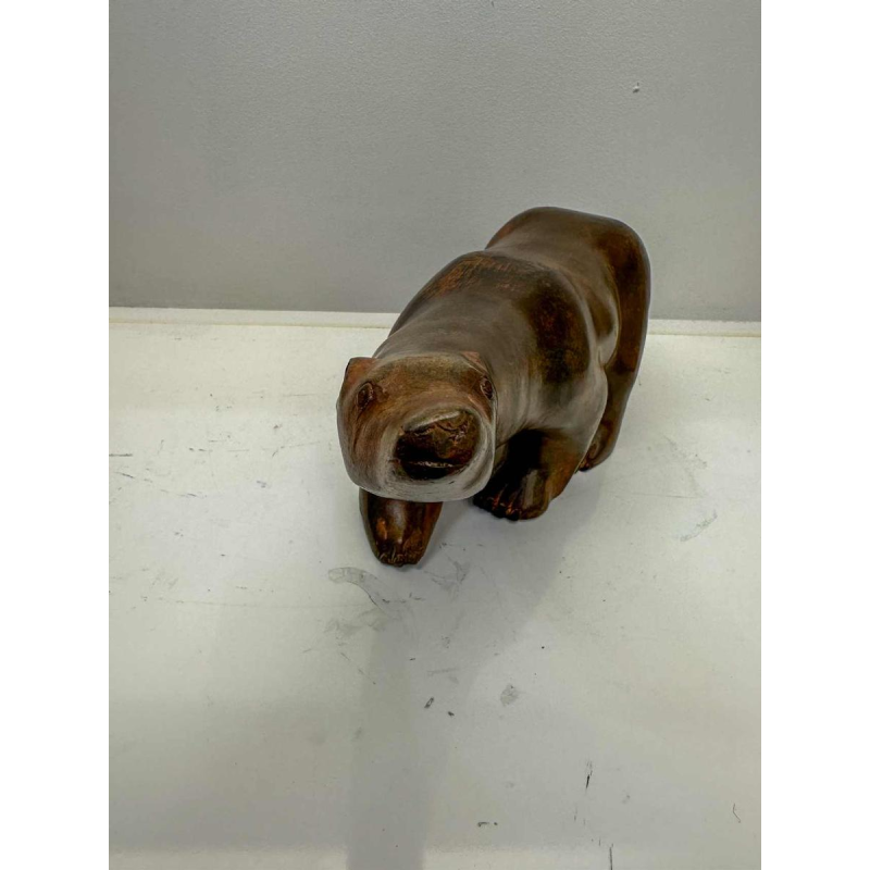 Pierre Chenet, ijsbeer sculptuur, groot model, brons met schaduwpatina