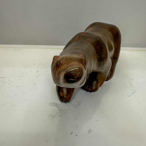 Pierre Chenet, ijsbeer sculptuur, groot model, brons met schaduwpatina
