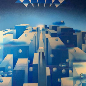 PATRICE PLACEMAN "PARIS" Op'Art Schilderij Eglomisé Plexiglas Surrealistisch '75