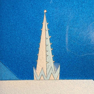 PATRICE PLACEMAN "PARIS" Op'Art Painting Eglomisé Plexiglass Surrealist 1975