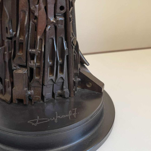 JACQUES DUFRANE 'La Victoire de Samothrace' sculpture brutaliste en acier soude´ / assemblage patine´, ca 2000