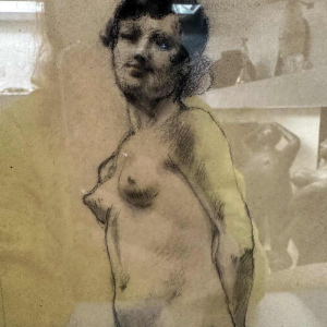 Armand Rassenfosse 'Project for the Woman and the Pantin female nude drawing