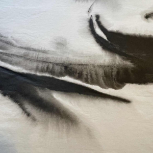 GEORGES (Géo) DE VLAMYNCK Abstract Nude Woman B painting / mixed media, charcoal ink chalk on wet paper