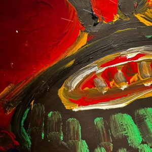 Bengt Lindström, acrylique sur papier, mouvement Cobra