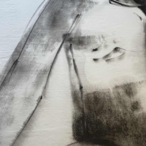 GEORGES (Ge´o) DE VLAMYNCK 'Nu de Femme Abstrait B' tableau / peinture / technique mixte, fusain encre craie sur papier 