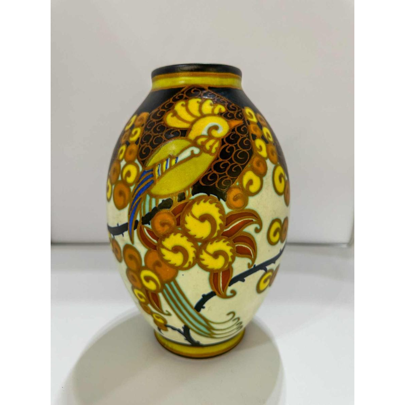 Charles Catteau pour Keramis 'Les Perruches' vase Art Déco en céramique D1130, ca 1930