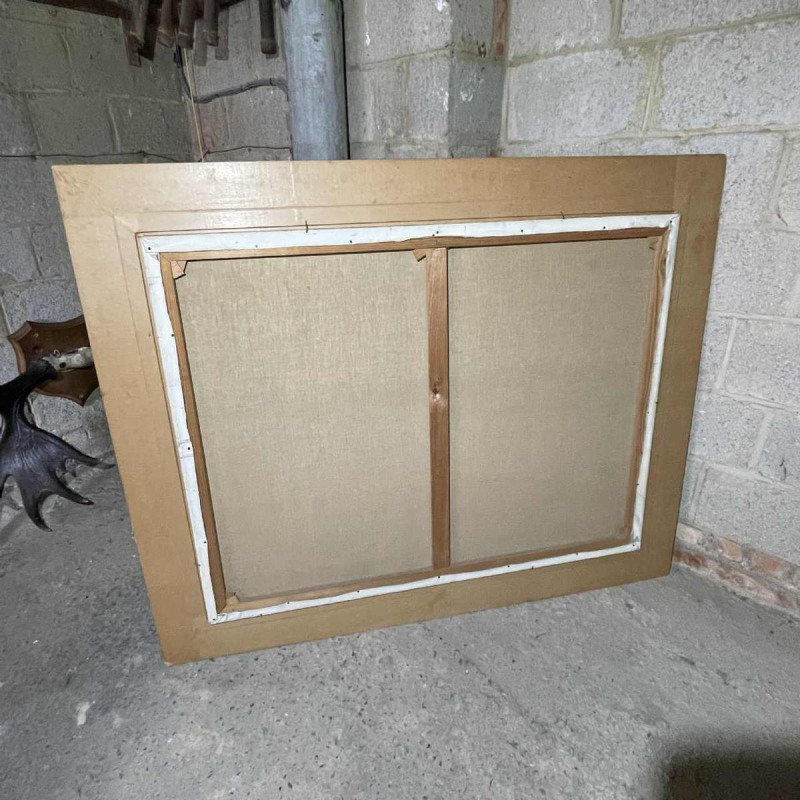 MACKOWIAK ERWIN "Nu au panneau de signalisation" Belgisch Pop'Art schilderij, olieverf op doek, ca 1975