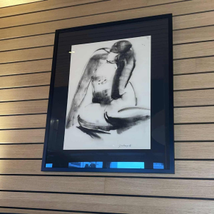 GEORGES (Ge´o) DE VLAMYNCK 'Nu de Femme Abstrait B' tableau / peinture / technique mixte, fusain encre craie sur papier 