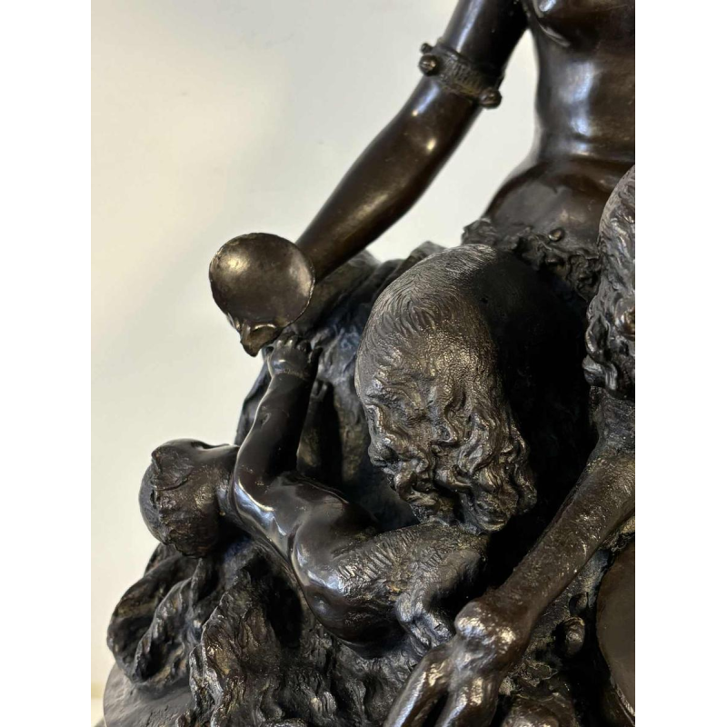 Bronze group representing a young woman and her two children, after Clodion, 19th century