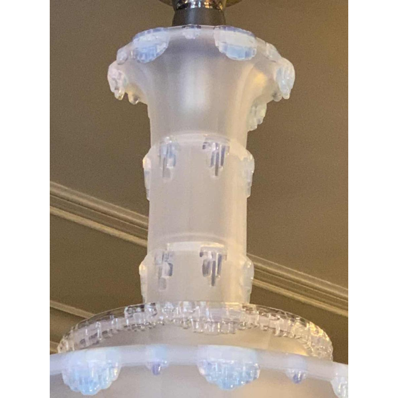 Jean Gauthier pour EZAN Rare Lustre ' Cascade ' Verre Opalescent Art Déco 1930s