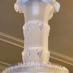 Jean Gauthier for EZAN Rare Chandelier 'Cascade' Opalescent Glass Art Deco 1930s