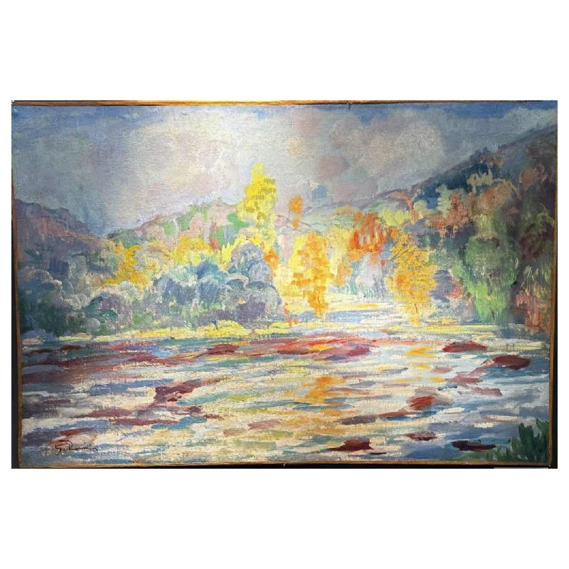 Armand Guillaumin Crozant impressionist painting, oil on canvas, ca 1920