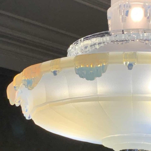 Jean Gauthier pour EZAN Rare Lustre ' Cascade ' Verre Opalescent Art Déco 1930s