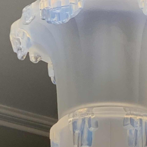 Jean Gauthier for EZAN Rare Chandelier 'Cascade' Opalescent Glass Art Deco 1930s