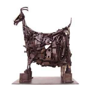 JACQUES DUFRANE 'La Victoire de Samothrace' sculpture brutaliste en acier soude´ / assemblage patine´, ca 2000