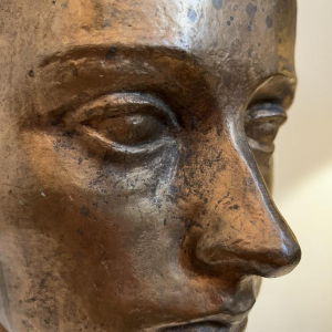 ROBERT DELNEST ' Visage de femme ' sculpture portrait / buste en bronze 1961