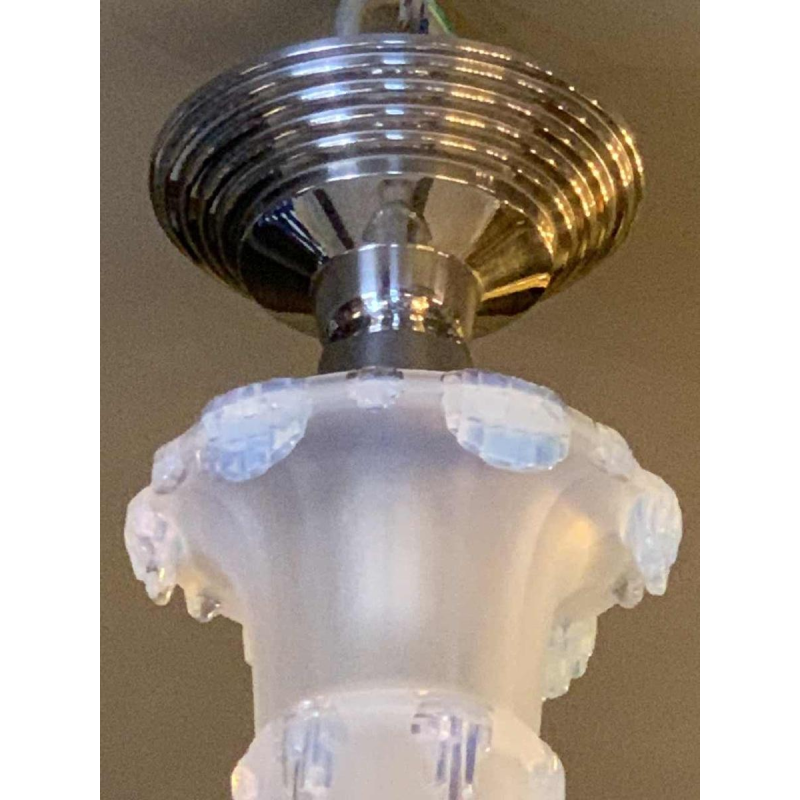 Jean Gauthier pour EZAN Rare Lustre ' Cascade ' Verre Opalescent Art Déco 1930s