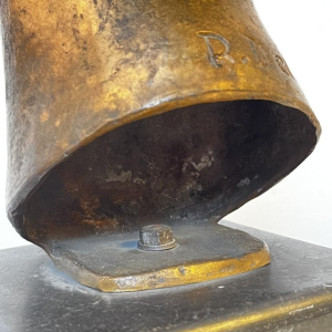 ROBERT DELNEST ' Gezicht vrouw ' sculptuur portret / buste in brons 1961