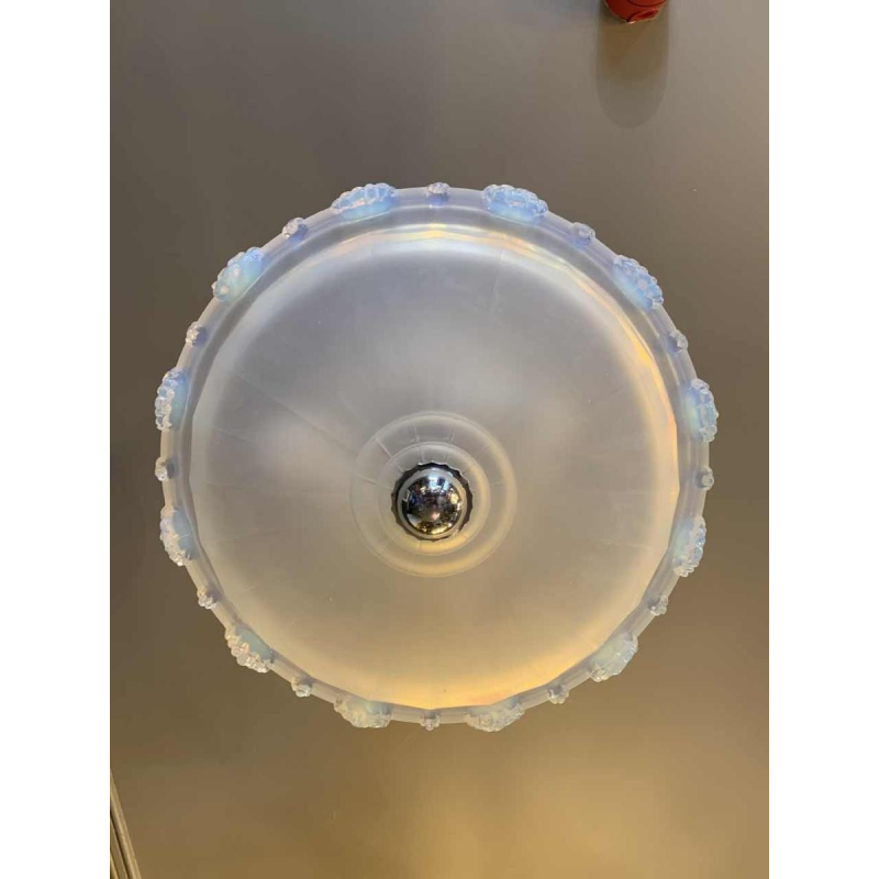 Jean Gauthier pour EZAN Rare Lustre ' Cascade ' Verre Opalescent Art Déco 1930s