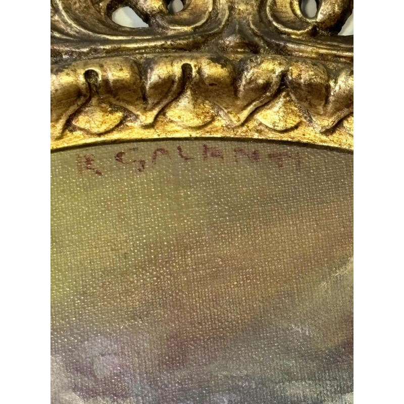 Piero Galanti 'Nature morte - fruits et fleurs' paire d'huiles sur toile ovales, 20ème siècle