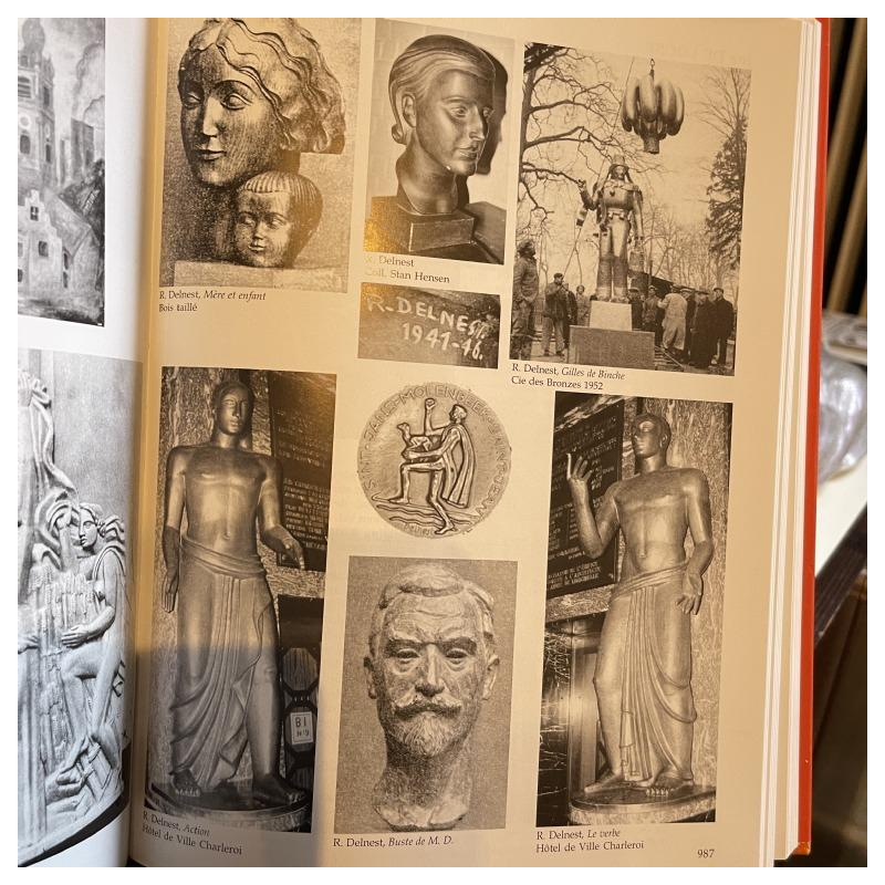 ROBERT DELNEST ' Gezicht vrouw ' sculptuur portret / buste in brons 1961