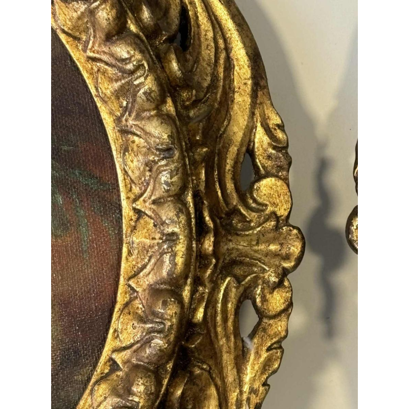 Piero Galanti 'Nature morte - fruits et fleurs' paire d'huiles sur toile ovales, 20ème siècle