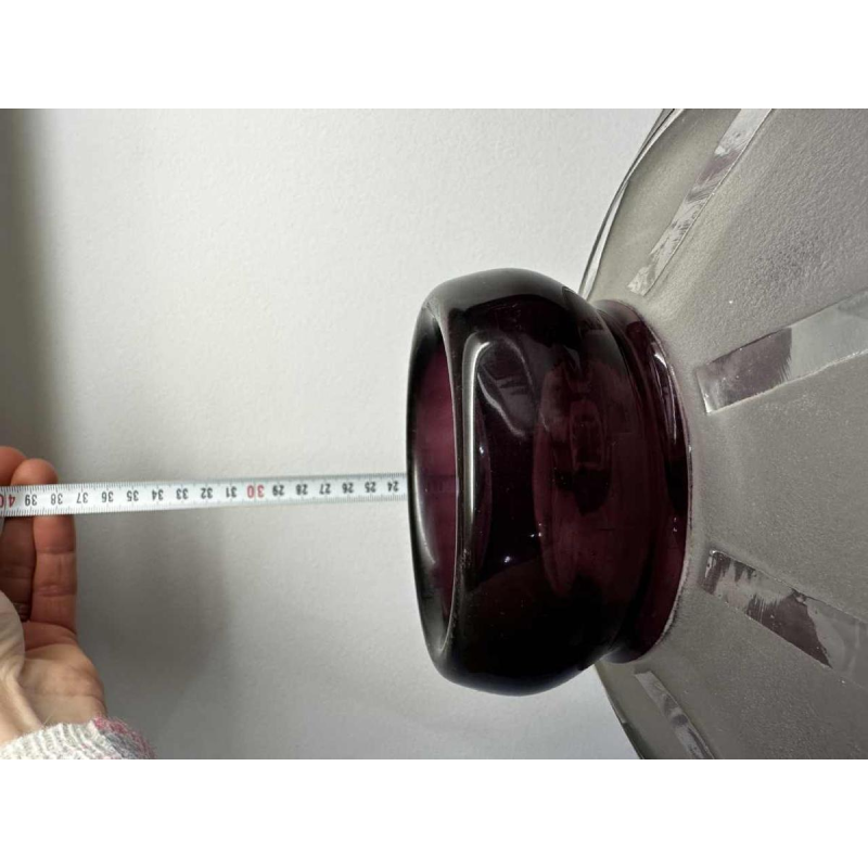 Delatte, rare Art Deco acid-etched vase, mauve lined 1925