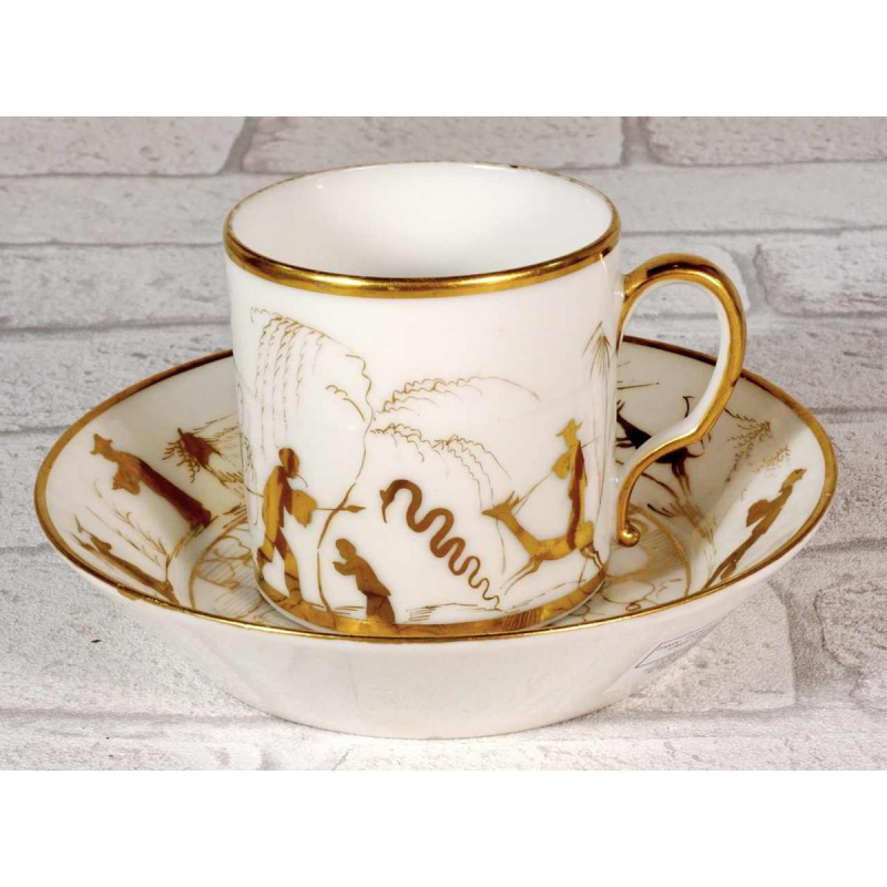 Paris porcelain, litron cup and saucer Louis XVI, 18th c