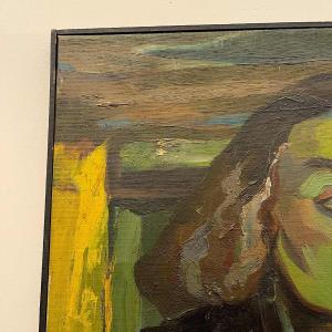 LUC PEROT 'Colette' portait de femme Fauviste, tableau huile sur toile 1947