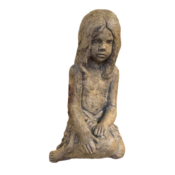 Sculpture 'fillette' en grès , pièce unique, céramique dans le style de Elie Van Damme pour Amphora, ca 1970