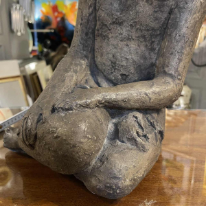 Sculpture 'fillette' en grès , pièce unique, céramique dans le style de Elie Van Damme pour Amphora, ca 1970