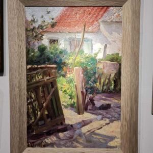 William Jelley The Gate house on the Belgian coast, painting oil on canvas, ca 1900