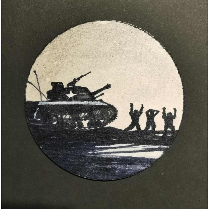 Jean Paul Emond-Alt, 'Bataille des Ardennes' dessin à l'encre, ca 2000