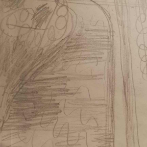 Jean Brusselmans, La Lasne river, pencil drawing on paper, 1951