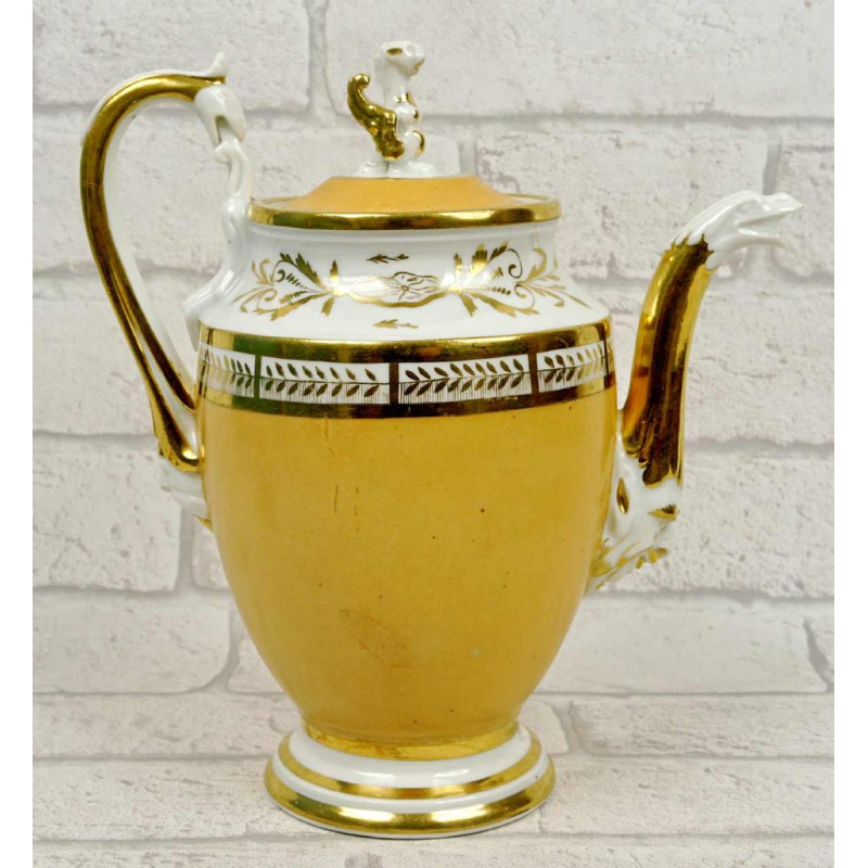Parijs porselein, grote koffiepot - theepot, vroeg 19e eeuw