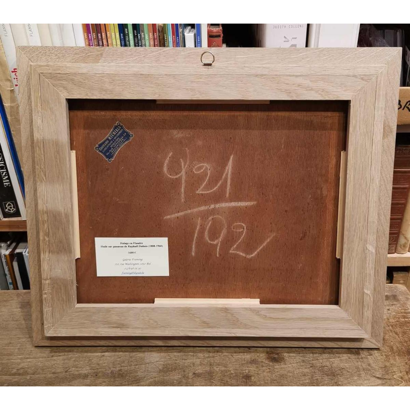 Vissen in Vlaanderen' olieverf op paneel door Raphaël Dubois, luministisch schilderij