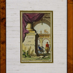 Gravure Benoît Audran - Cavalerieschool - 18e eeuw (circa 1735)