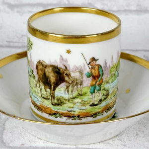 Porcelaine de Paris, tasse et soucoupe - Nast - fin XVIIIe s