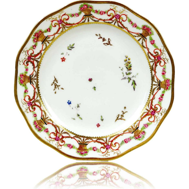 Porcelaine de Paris, petite assiette à dessert, XVIIIe s