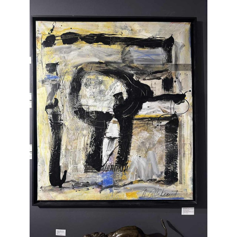 Nicole Callebaut 'Porte N°1' abstract schilderij, gemengde techniek, 1993