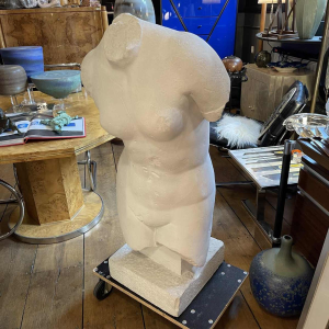 LOLA DI VITO *Large studio plaster* sculpture bust of woman, unique piece