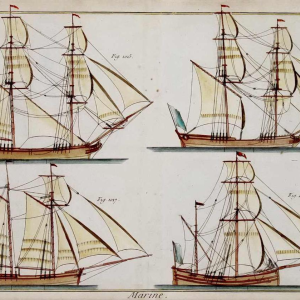 Engraving BENARD Robert - Grande Marine - Ships / Vessels (boats) - 18th century