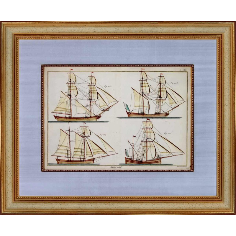 Engraving BENARD Robert - Grande Marine - Ships / Vessels (boats) - 18th century