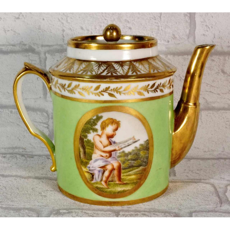 Parijs porselein, koffie/thee pot, vroeg 19e eeuw