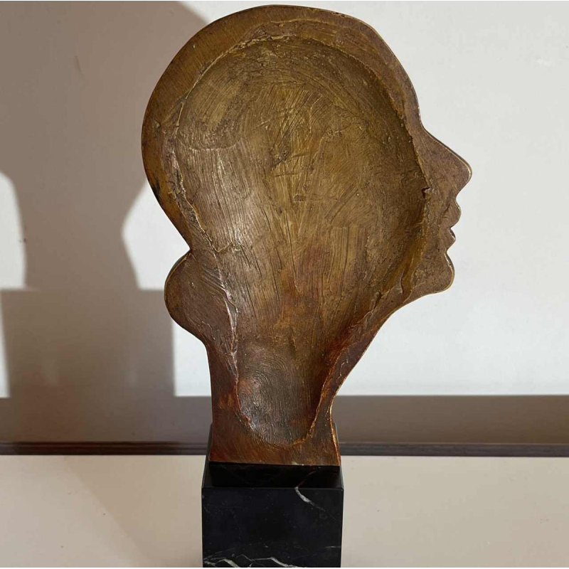 ANTONIO BANCHELLI 'Profile of garçonne woman' Art Deco terracotta sculpture, ca 1925