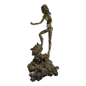 Léon de Pas 'Nu féminin' sculpture en bronze par modelage direct, ca 1980