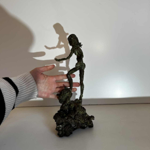 Léon de Pas 'Nu féminin' sculptuur in brons door directe modellering, ca 1980