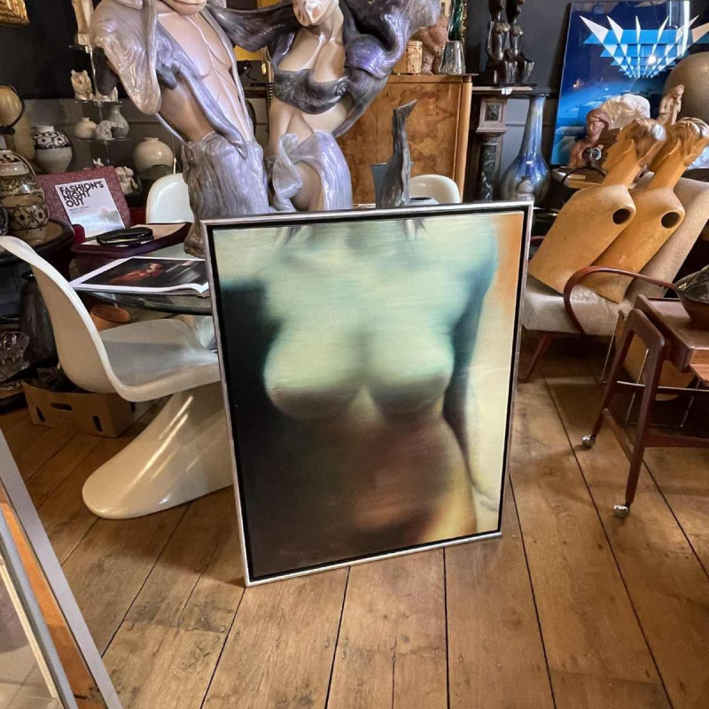 MACKOWIAK ERWIN " Naakt 1972 " Belgische Pop'Art, schilderij / olieverf op doek